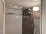RJRプレシア蒲田 シャワールームから見た、落ち着いた色合いのバスルーム