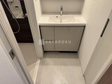 パークアクシス品川シーサイド 洗面台と浴室が隣接したコンパクトな洗面脱衣室