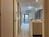 クレヴィアリグゼ蒲田西 玄関から居住空間へ続く廊下と洗面台が一体となった明るい空間