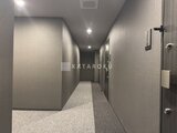 アークマーク大塚 落ち着いた色合いの廊下に複数の住戸扉が並ぶ共用部の様子