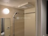 ES-Grande門前仲町デュオ 明るい照明と木調パネルで統一した浴室シャワーブース
