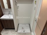 ES-Grande門前仲町 洗面台と洗い場がコンパクトにまとまった浴室の様子