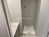 ブランシエスタ品川大井町パークエッジ 洗面台と洗濯機置き場が並ぶ実用的なランドリースペース