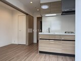 ドゥーエ銀座イースト3 木目調のモダンなキッチンとリビングスペースが一体になった空間