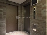 デュオフラッツ浅草田原町ネスト エレベーターホールのモダンな空間