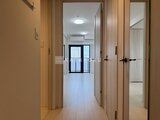 ドゥーエ両国5 明るい廊下から玄関方向を見た通路と複数の居室ドアの様子