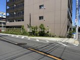 アーバンパーク船堀2 前面道路から見た建物外観と緑が映える敷地の様子