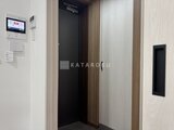 コンフォリア・リヴ文京千駄木 エレベーターホール、木目調の落ち着いた色合いの壁面