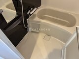 グランカーサ上野松が谷 浴槽とシャワー設備を備えた清潔感のあるバスルーム