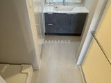 ラペルラ目黒東山2 暗めの洗面台が備わった落ち着いた雰囲気の洗面脱衣室