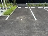 ジェノヴィア竹ノ塚 駐車場の番号表示と白線で区切られた駐車スペース