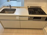 グランパセオ三宿2 ガスコンロと広い作業スペースを備えたシステムキッチン