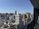 グランクレイエル両国 高層階からの眺望で街並みが広がるバルコニーの様子