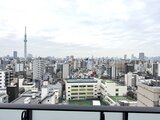 アルコバレーノ南千住 バルコニーから見た東京スカイツリーと都心の街並み