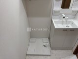 アルコバレーノ亀戸2 洗濯機置き場と洗面台が並ぶ清潔感のあるサニタリースペース