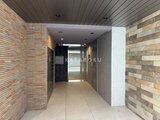 ラヴィエール新板橋 エレベーターホール側から見たモダンなエントランスの通路