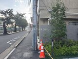 ヴィラクレール巣鴨 緑豊かな街路樹に囲まれた建物の前面道路と入口の様子