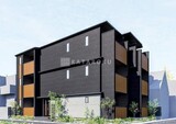 モクシオン渋谷西原 黒とウッドトーンを基調としたモダンな建物外観