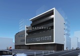 アーバンチェーン亀有 白と黒を基調にしたモダンな外観の建物全景