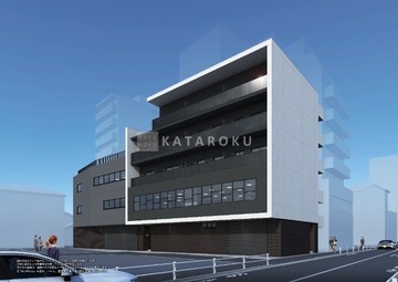 アーバンチェーン亀有 白と黒を基調にしたモダンな外観の建物全景