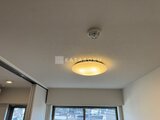 デュオメゾン西新宿 天井に設置された丸型照明と白を基調とした明るい居室空間
