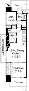 ブリリアイスト三軒茶屋 I-201 間取り図