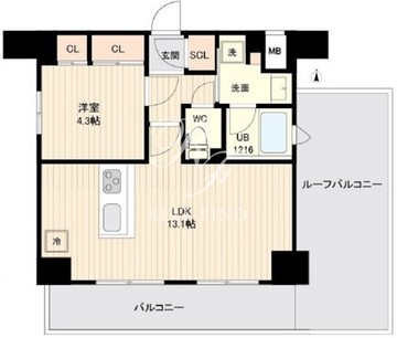 オルサス大鳥居 806 間取り図