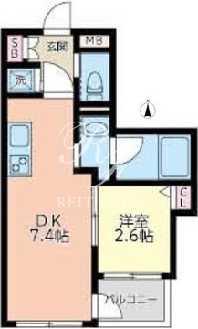 ミュプレ住吉 206 間取り図