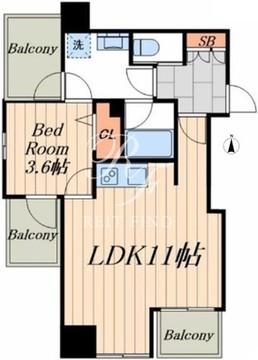 ミュプレ住吉 507 間取り図