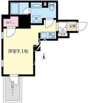 ミュプレ住吉 308 間取り図
