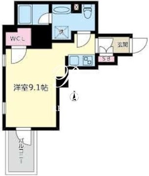 ミュプレ住吉 408 間取り図