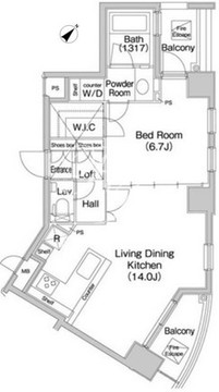 コンフォリア愛宕 1102 間取り図