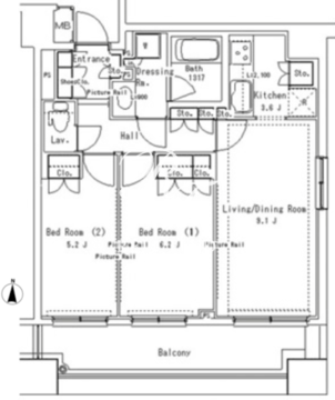 パークアクシス御茶ノ水ステージ 714 間取り図
