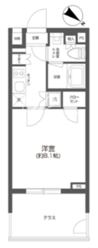 グランパセオ四谷若葉 105 間取り図