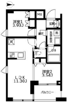 カーザビアンカ 207 間取り図