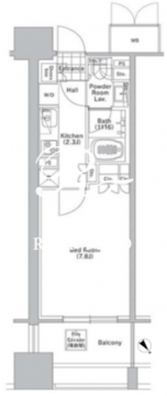 コンフォリア渋谷ウエスト 507 間取り図