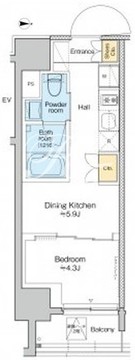 プラウドフラット浅草アベニュー 1102 間取り図