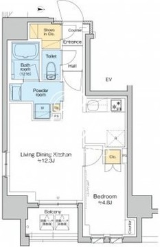 プラウドフラット浅草アベニュー 801 間取り図