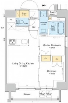 プラウドフラット浅草アベニュー 1202 間取り図