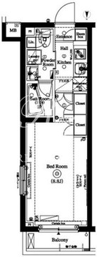アークマーク梅屋敷アジールコート 206 間取り図
