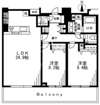 レジディア西麻布 1302 間取り図