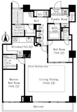 恵比寿ガーデンテラス弐番館 312 間取り図