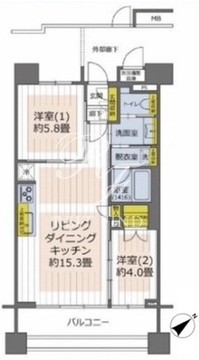 イニシア築地レジデンス 602 間取り図