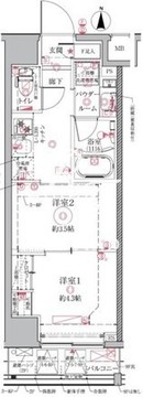 クレイシアIDZ祐天寺 302 間取り図