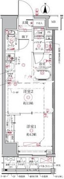 クレイシアIDZ祐天寺 402 間取り図