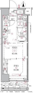 クレイシアIDZ祐天寺 802 間取り図