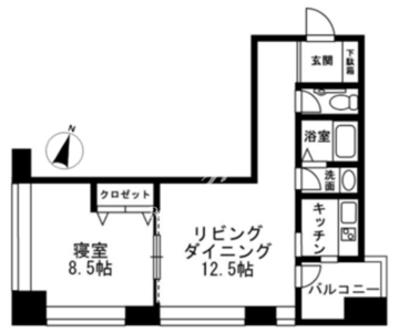 レジディアタワー麻布十番 1004 間取り図