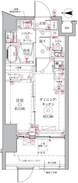 クレイシアIDZ祐天寺 101 間取り図