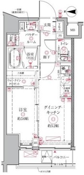 クレイシアIDZ祐天寺 505 間取り図