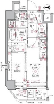 クレイシアIDZ祐天寺 405 間取り図